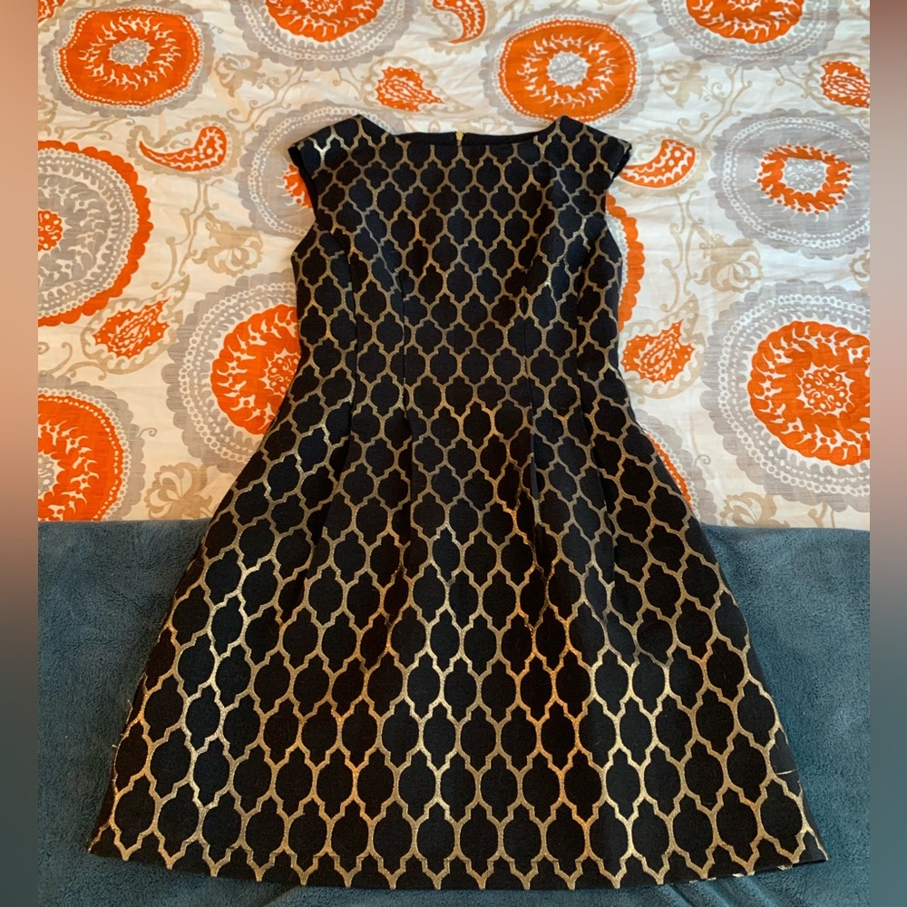 Black and gold patterned dress xs